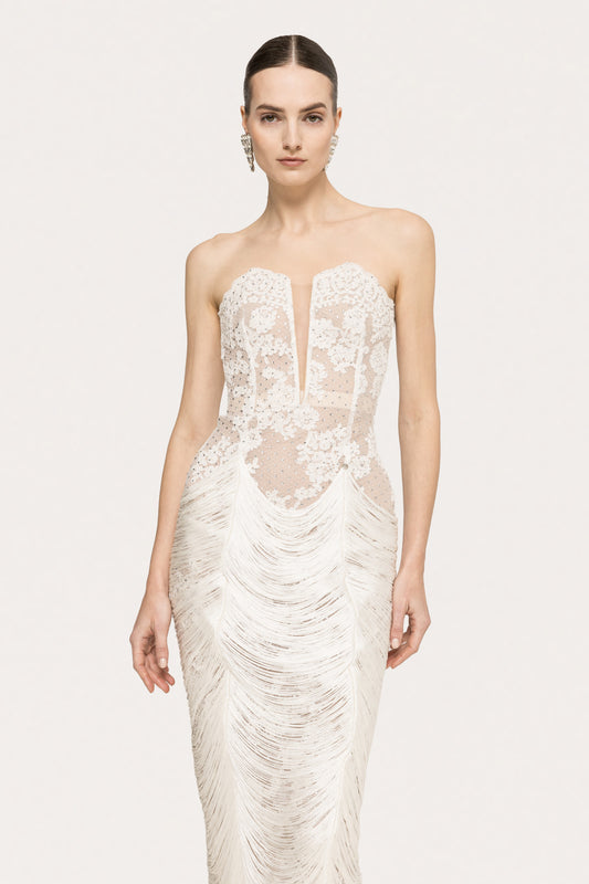 abito midi in pizzo