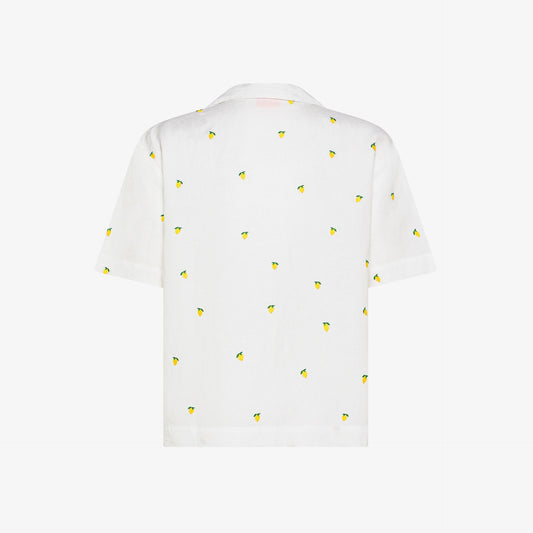 camicia con ricami limoni