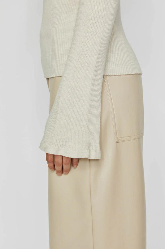 maglia a coste manica svasata M159013 ISABELLE BLANCHE