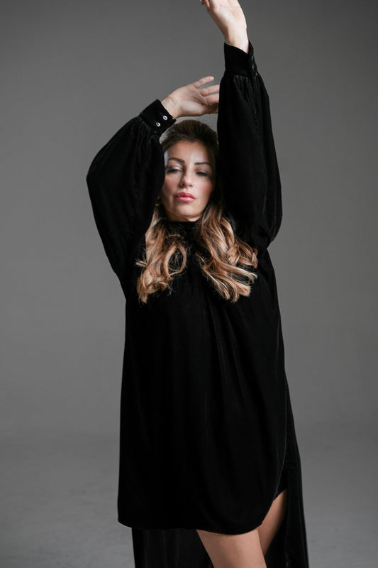 blusa in velluto corta avanti e lunga dietro VALE VALE000 ALBERTO AUDENINO