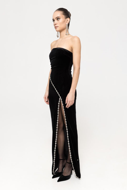 abito lungo in velluto RS16153000 NISSA