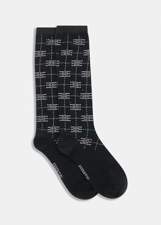 Calzini neri con fiocchi decorati con strass INVERS000 ESSENTIEL