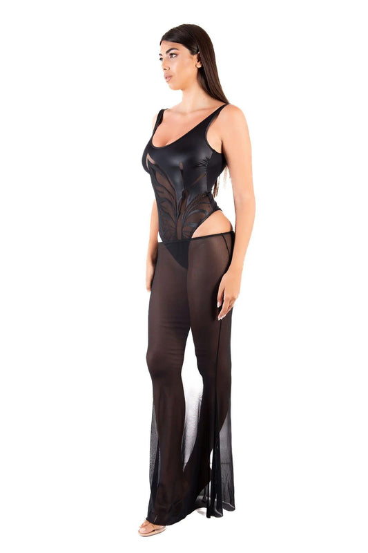 Intero body olimpionico laser con gonna tulle