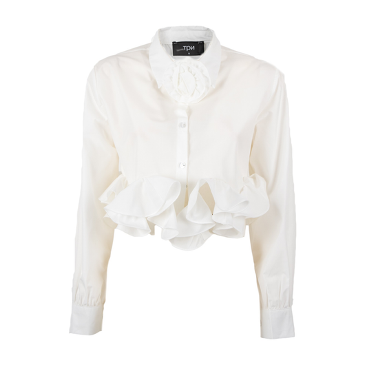 Camicia cropped bianca