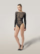 body modello tanga con motivo animalier 
