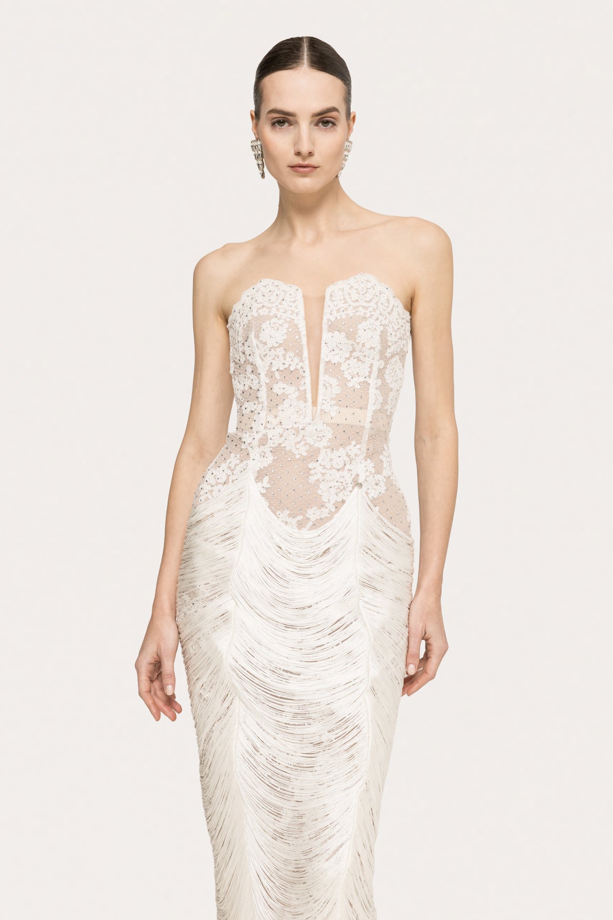 abito midi in pizzo 