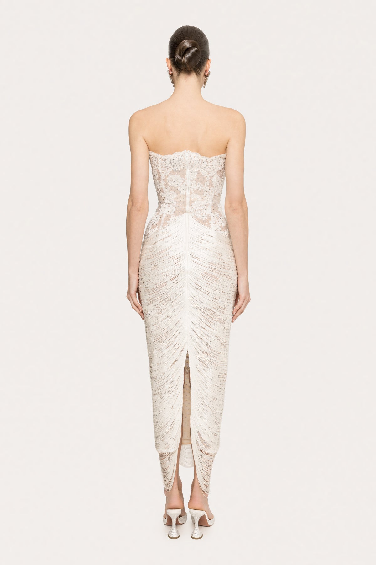 abito midi in pizzo 