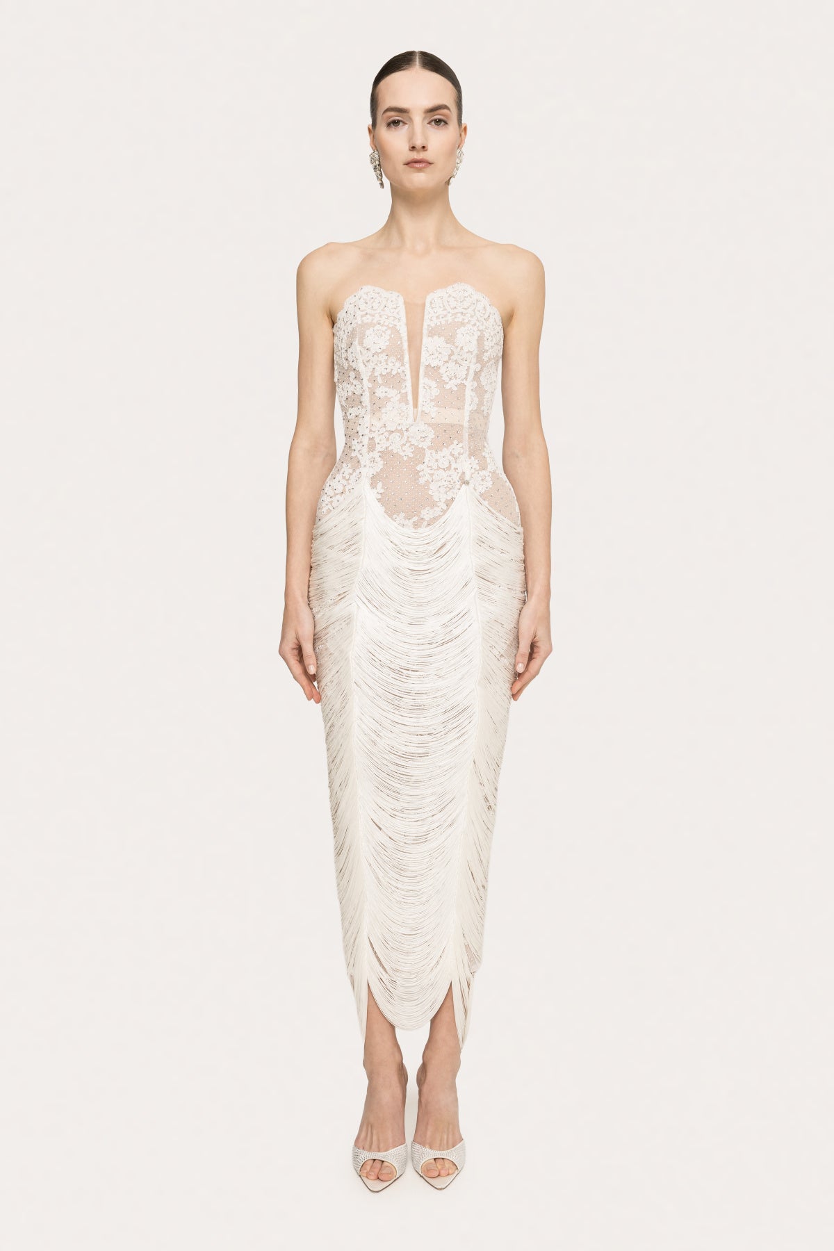 abito midi in pizzo 