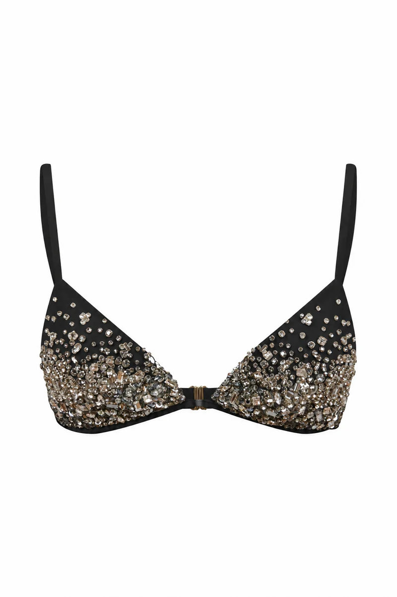 bralette in crepe e strass 