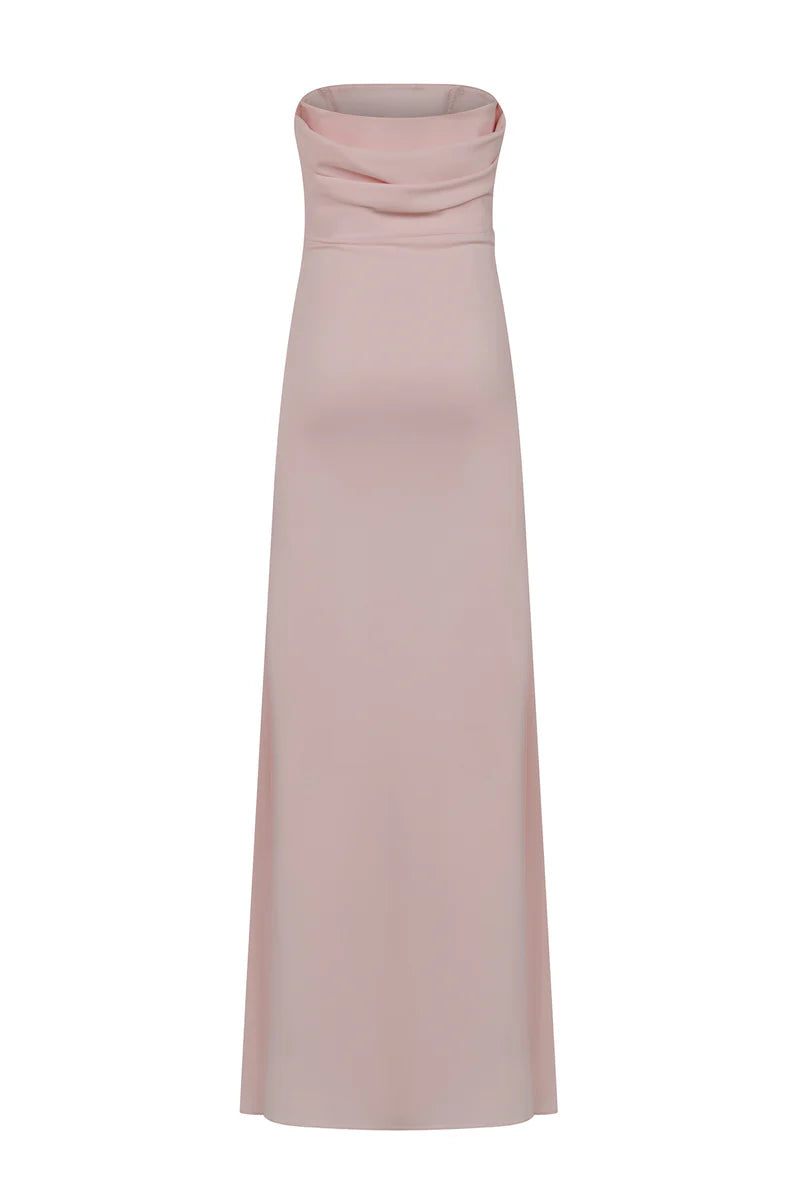 Abito lungo a bustier in crêpe 