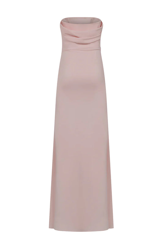 Abito lungo a bustier in crêpe 