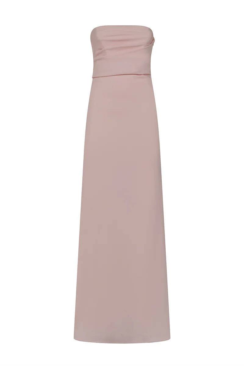 Abito lungo a bustier in crêpe 