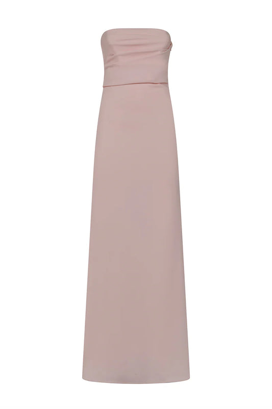 Abito lungo a bustier in crêpe 