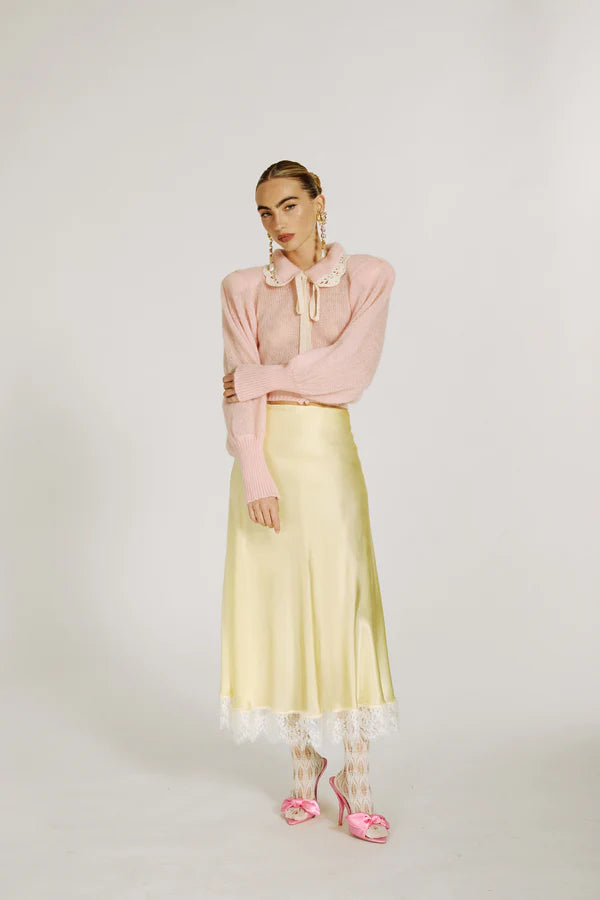 Luna - Cardigan in Mohair Rosa Cipria 