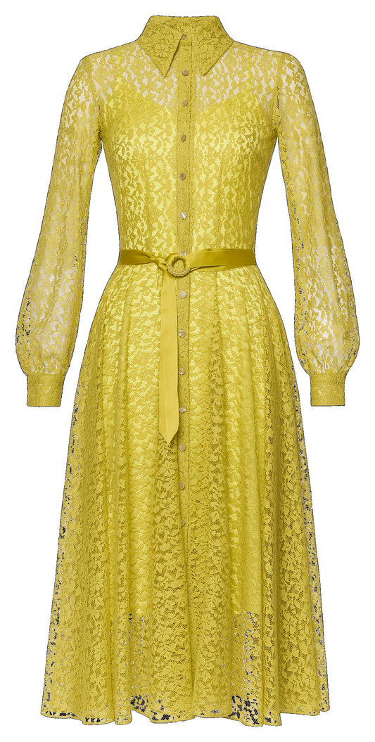 abito midi in pizzo 