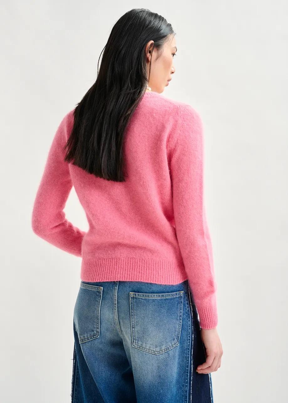 Maglia in misto angora rosa. IGORA011 ESSENTIEL
