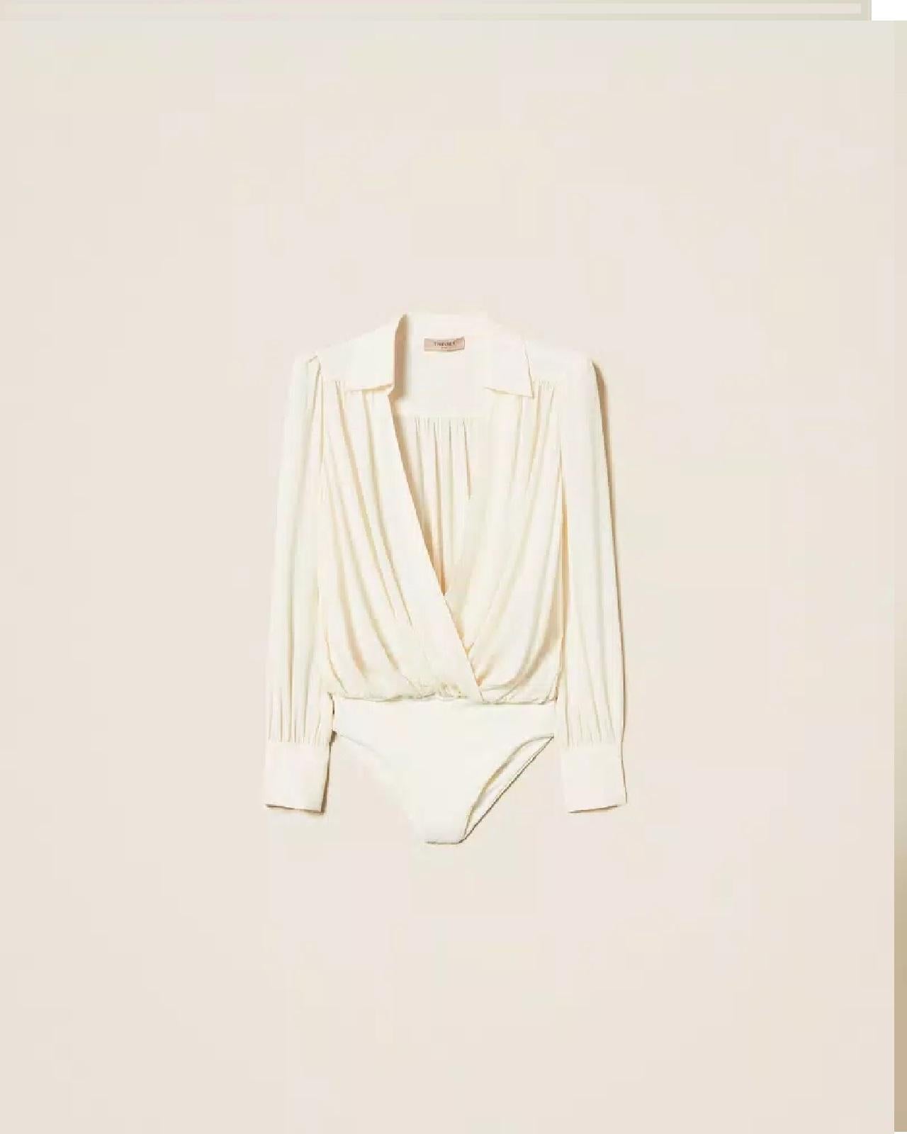 Body in crêpe de Chine con arricciature TP2293005 TWINSET