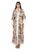 Kimono lungo fantasia con bordi a contrasto