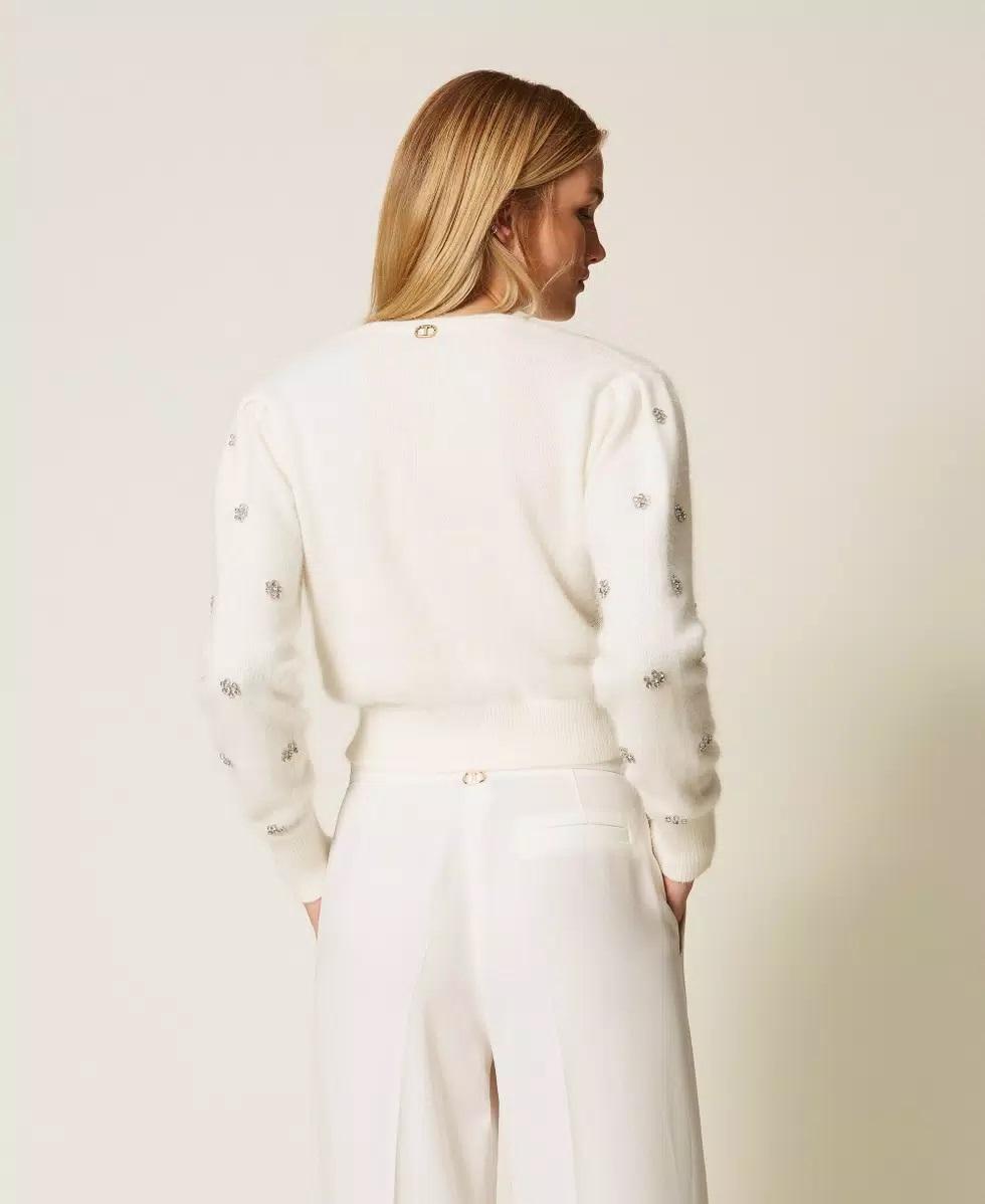 Cardigan in misto angora con ricamo TT3180007 TWINSET