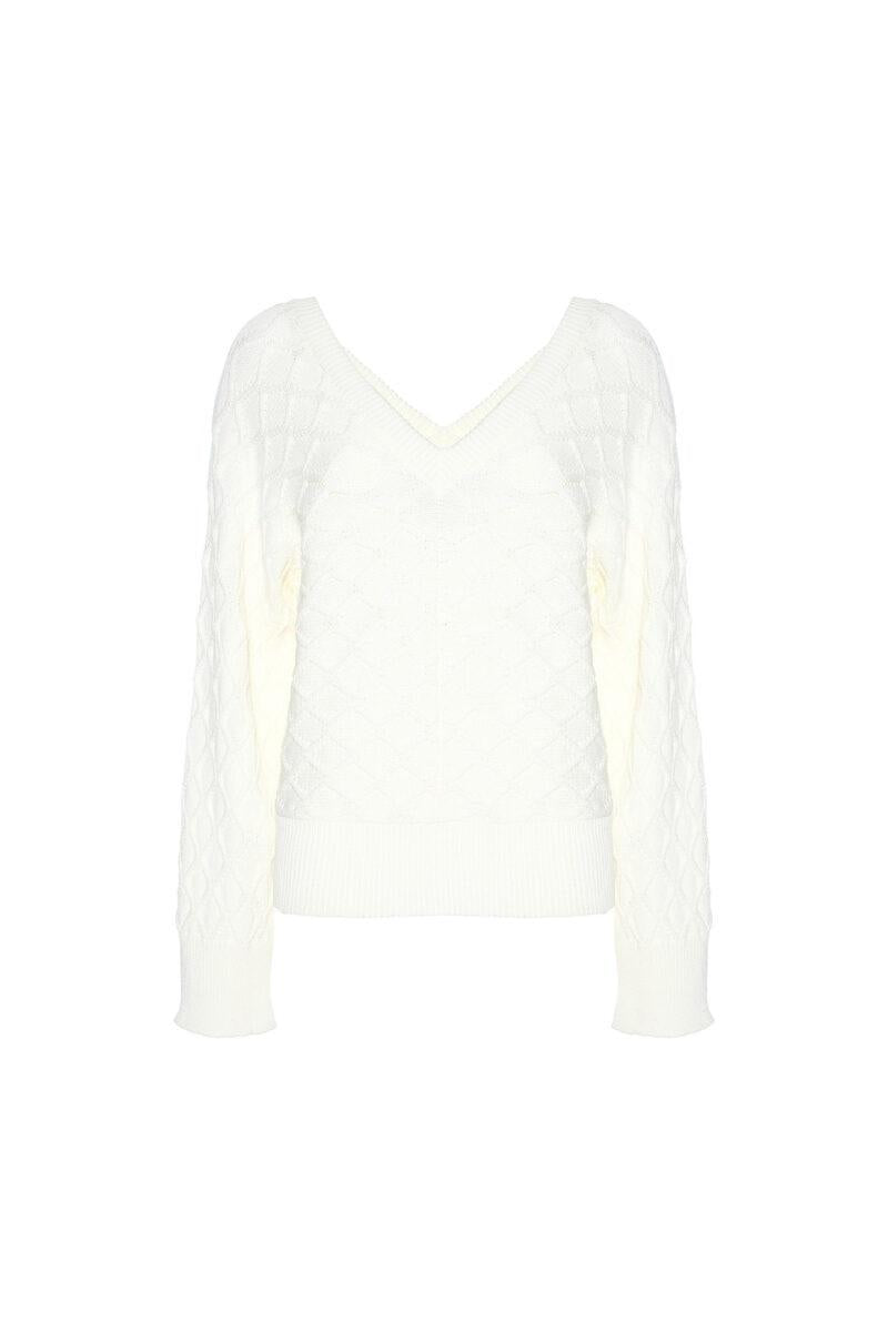 PULLOVER A V IN PUNTO TRECCIA M44014007 SO ALLURE