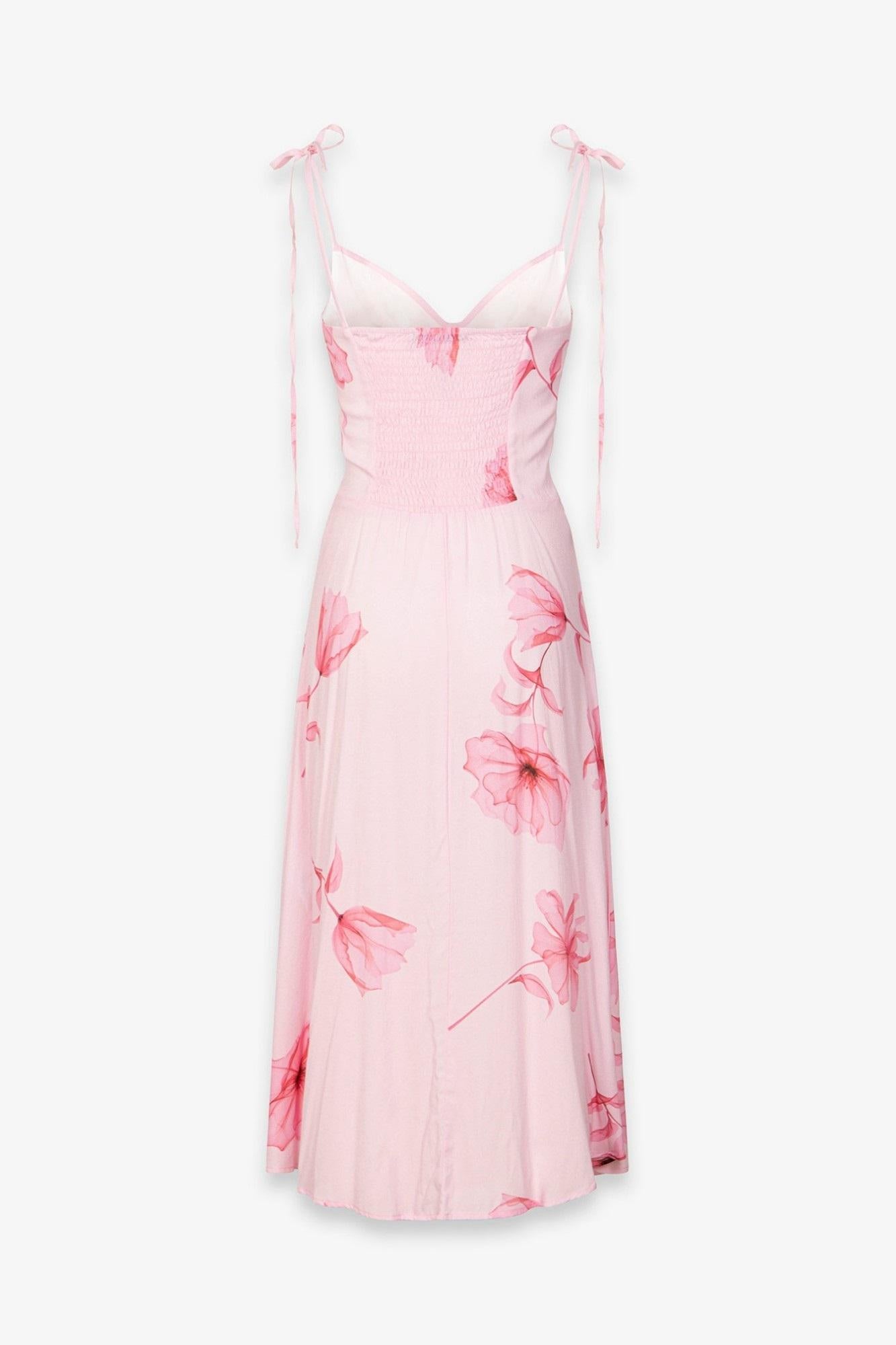 abito midi in crepe con rouge 
