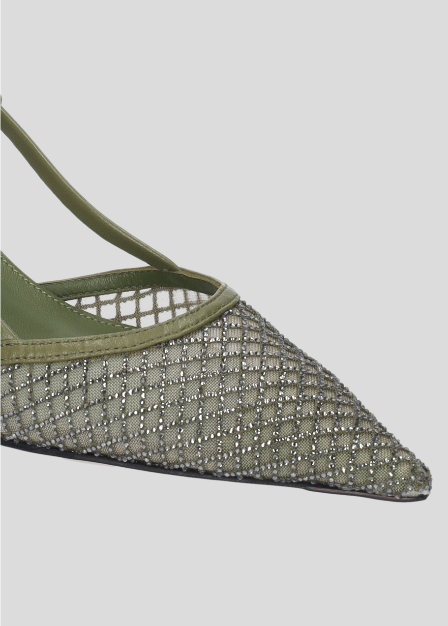 slingback tacco 55 con strass 