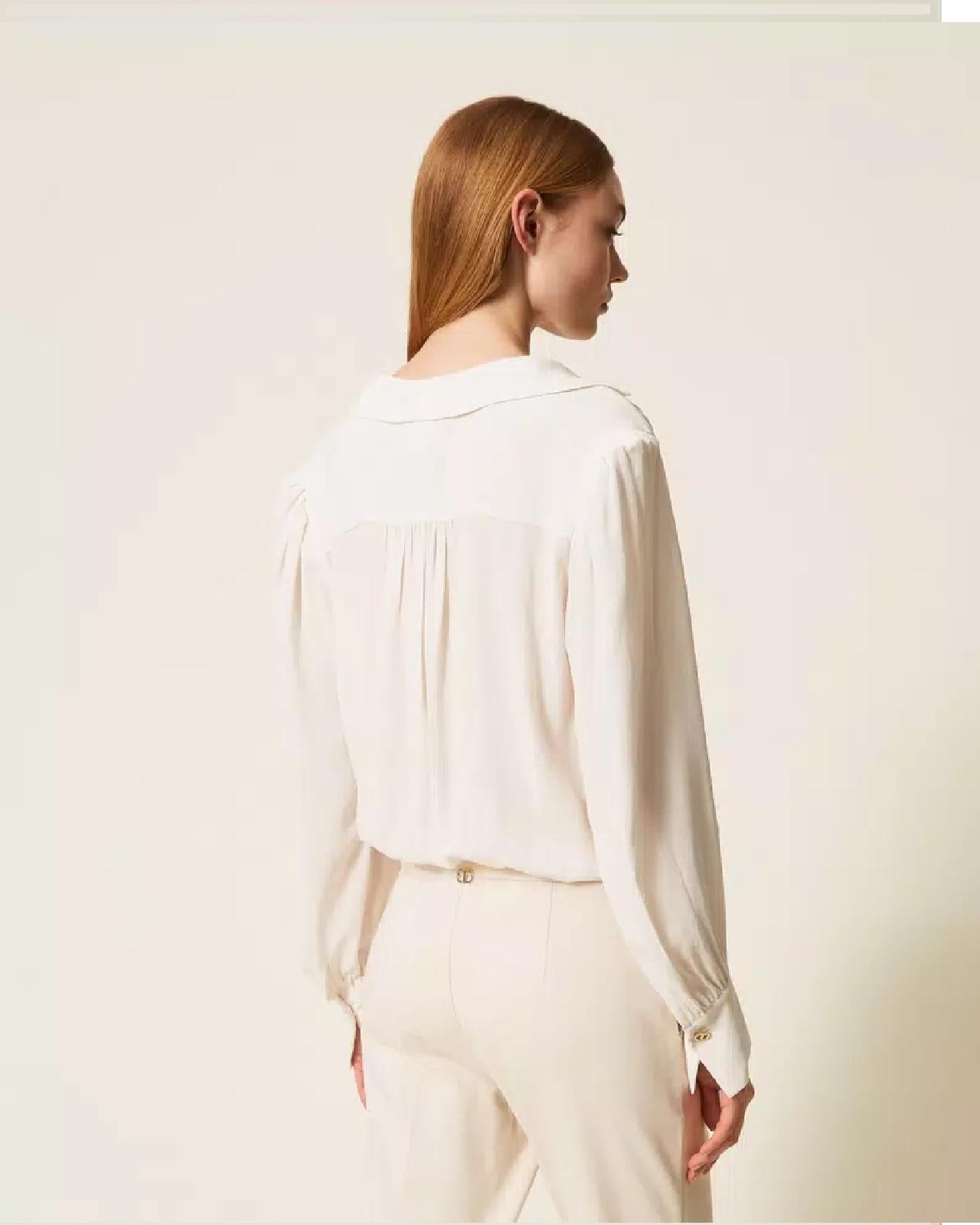 Body in crêpe de Chine con arricciature TP2293005 TWINSET