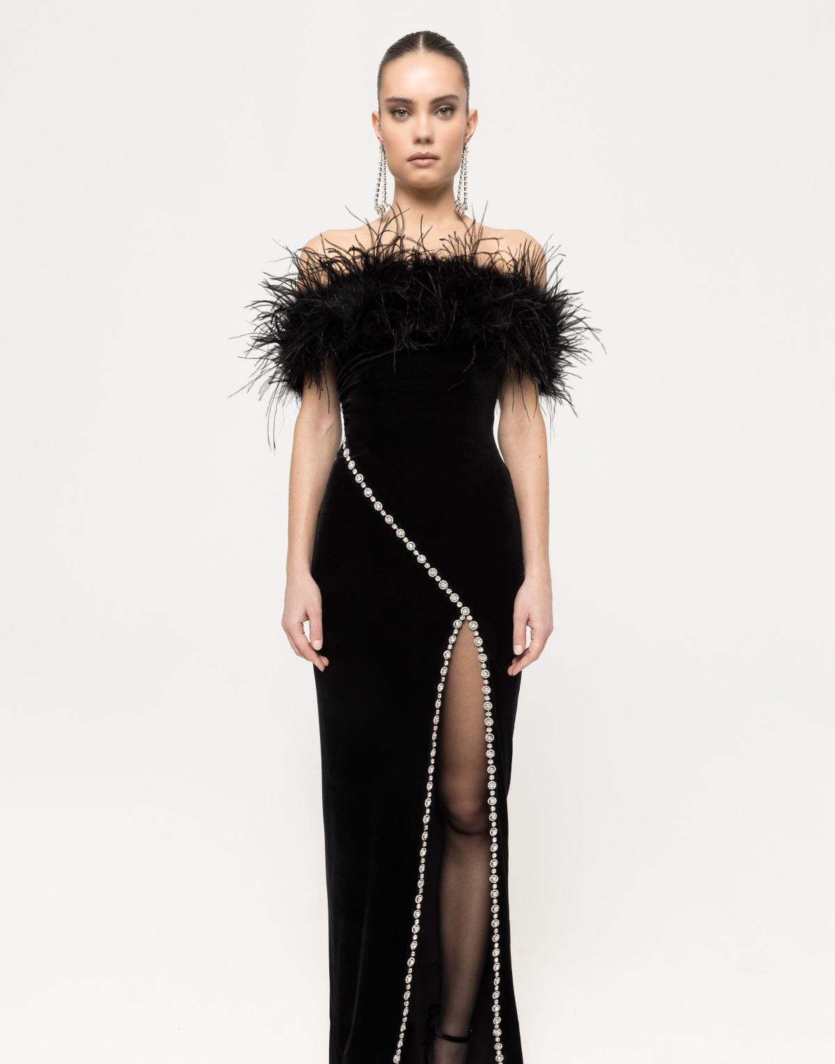 abito lungo in velluto RS16153000 NISSA