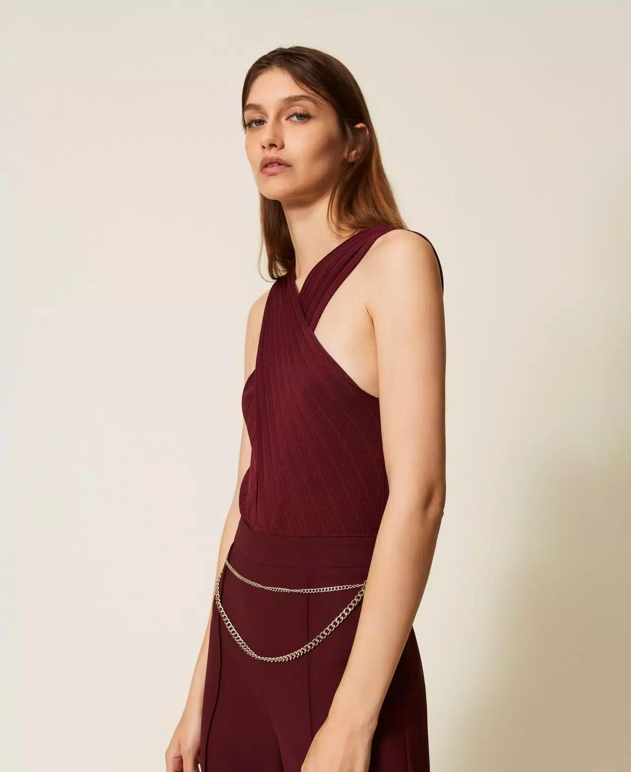 Body in maglia con incrocio TP3161002 TWINSET