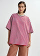 t-shirt oversize in cotone a righe JOSTE-STRIPED022 ESSENTIEL