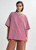 t-shirt oversize in cotone a righe