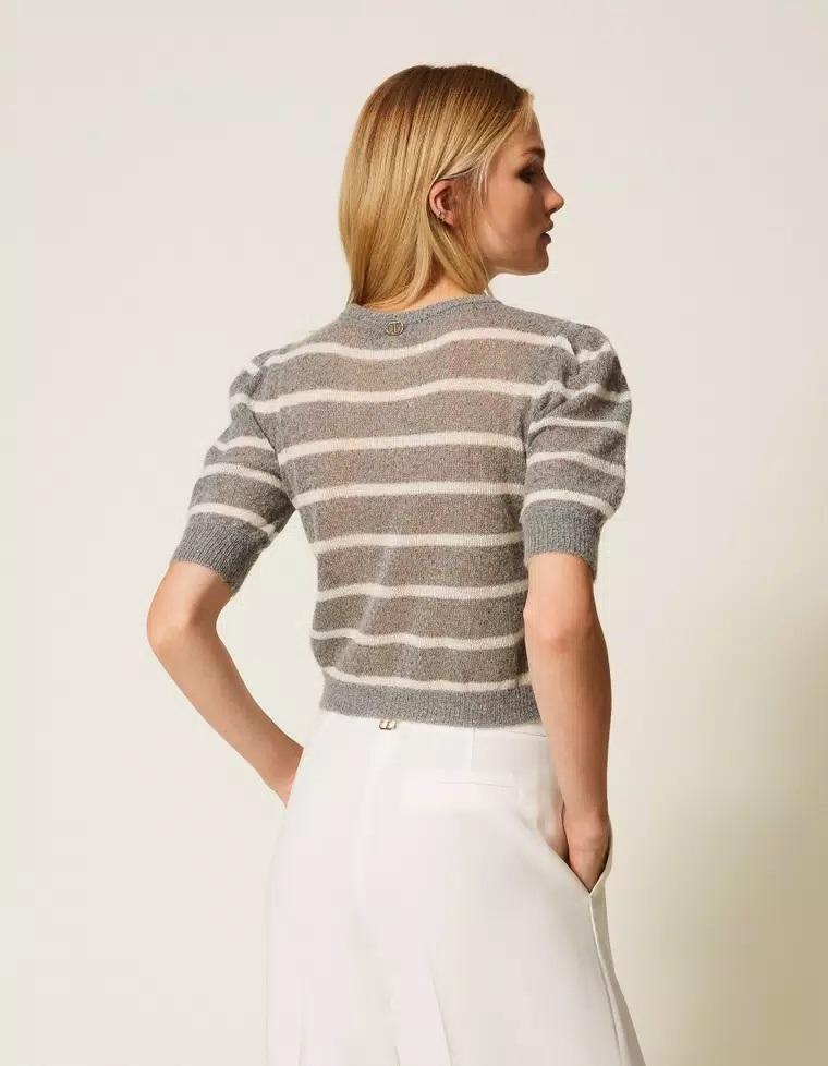 Maglia in misto mohair con pizzo TP3251004 TWINSET