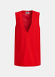 Mini abito senza maniche rosso con scollo a V ITRAVEL010 ESSENTIEL