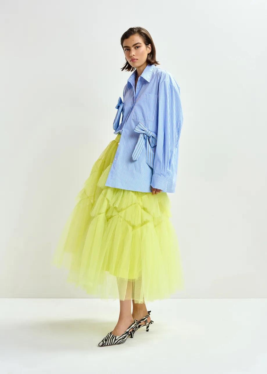 Camicia di cotone oversize a righe JIWI SHIRT WITH BOWTIES022 ESSENTIEL