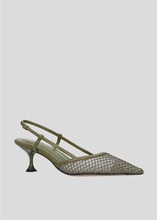 slingback tacco 55 con strass 