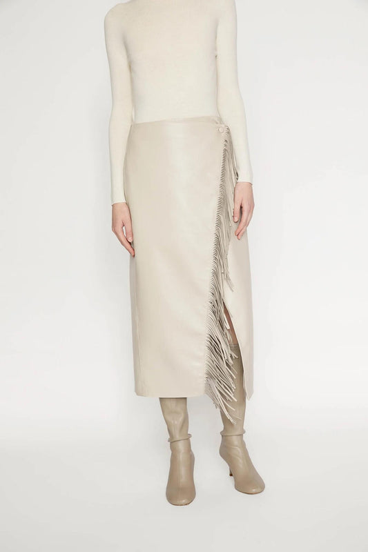 gonna con frange G104013 ISABELLE BLANCHE