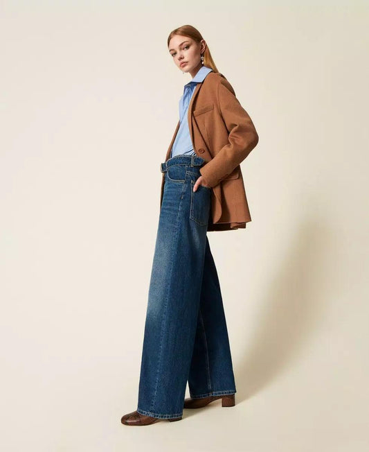 Jeans ampi con cintura e maxi fibbia TP2570001 TWINSET