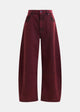 Jeans con gamba a botte in cotone biologico tinto in capo bordeaux IMPRESSIVE002 ESSENTIEL