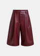 Pantaloncini bermuda bordeaux in pelle ecologica ITOP002 ESSENTIEL