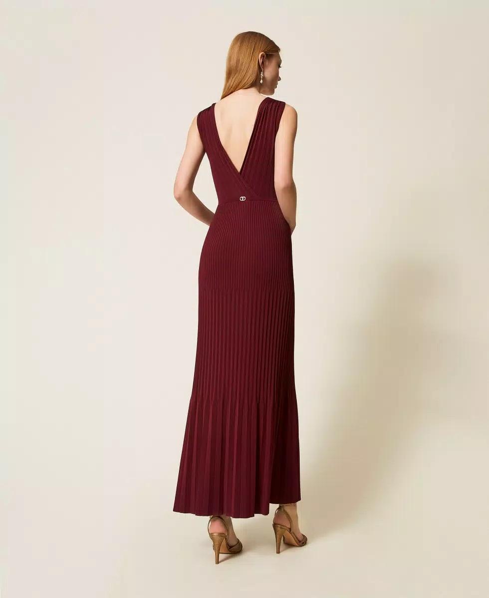 Abito lungo in maglia con incrocio TP3160002 TWINSET