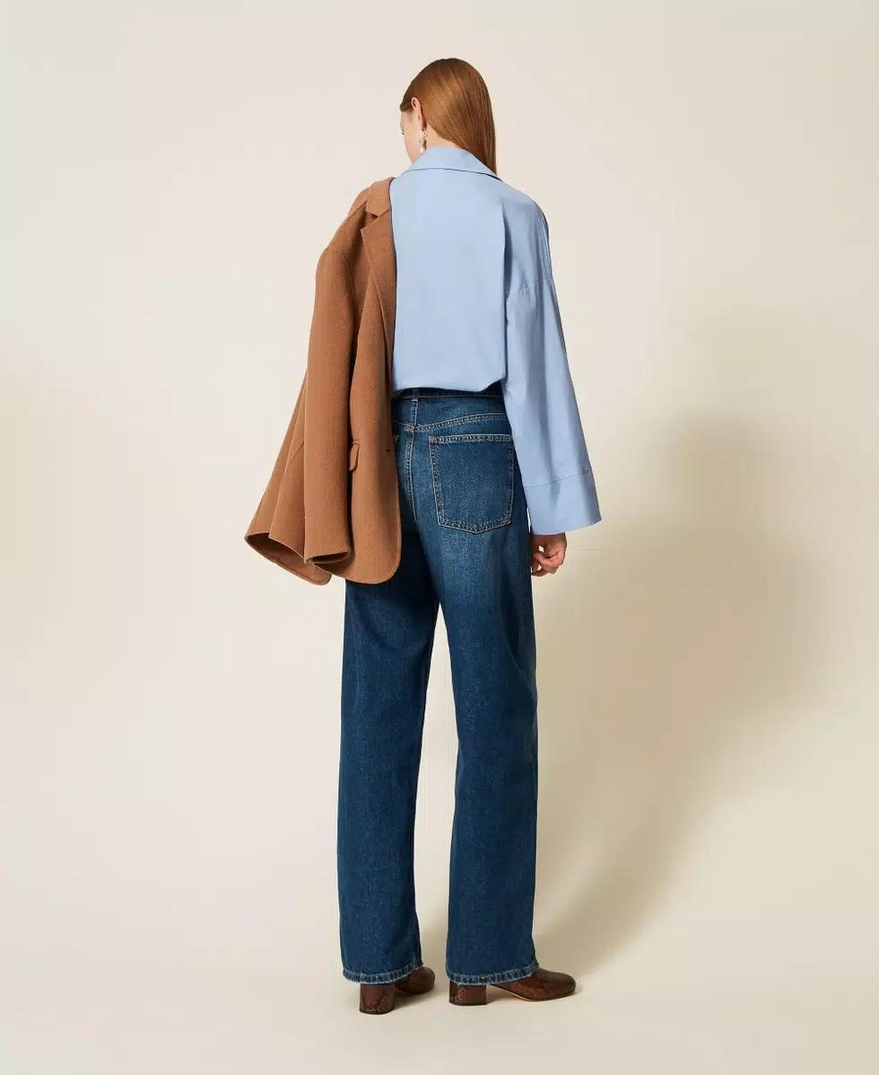 Jeans ampi con cintura e maxi fibbia TP2570001 TWINSET