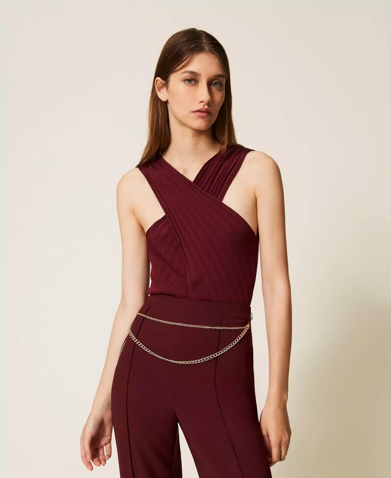 Body in maglia con incrocio TP3161002 TWINSET