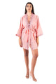 kimono corto con macramè  rosa 