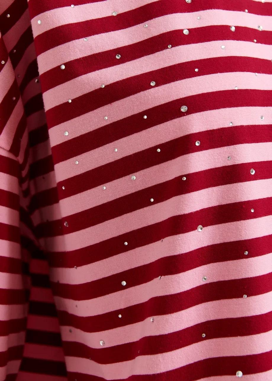 t-shirt oversize in cotone a righe JOSTE-STRIPED002 ESSENTIEL