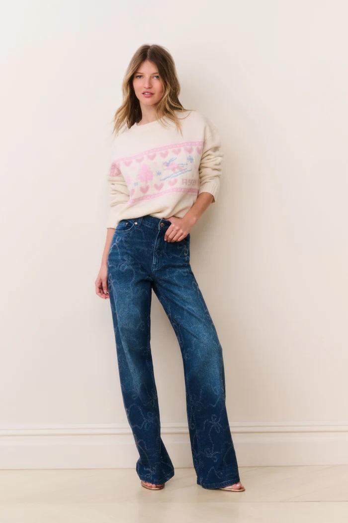 jeans strass 2945001 LOVESHACKFANCY