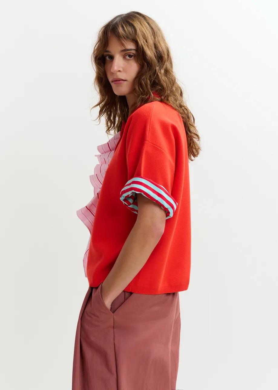 polo in maglia fine con volant JUMBLE010 ESSENTIEL