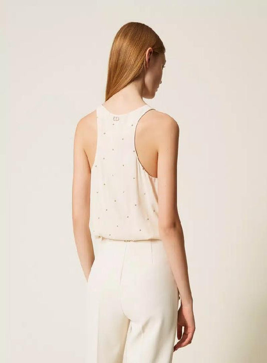 Top con ricamo lurex TP2034007 TWINSET