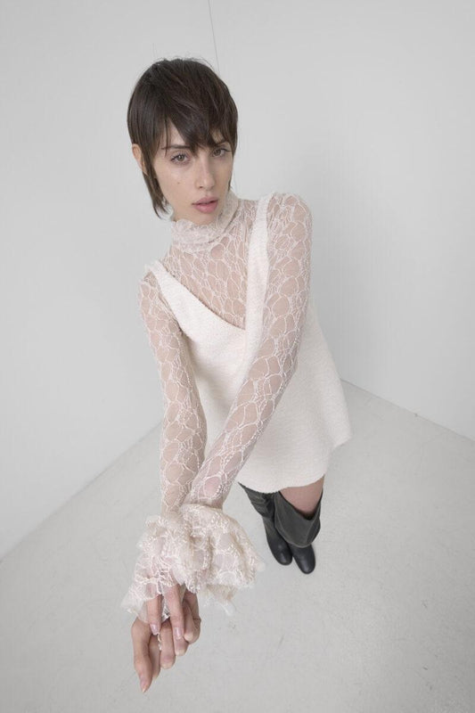 BLUSA COLLO ALTO IN PIZZO L22037033 SO ALLURE