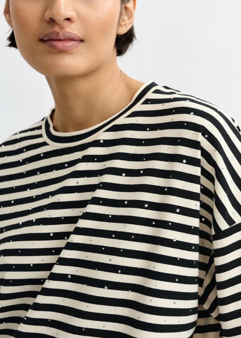 t-shirt oversize in cotone a righe JOSTE-STRIPED000 ESSENTIEL