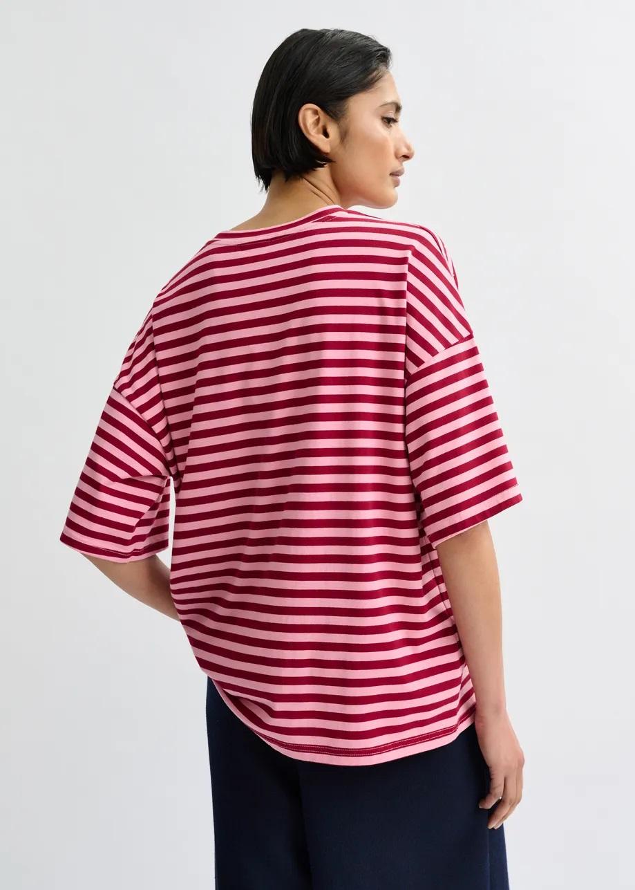 t-shirt oversize in cotone a righe JOSTE-STRIPED002 ESSENTIEL